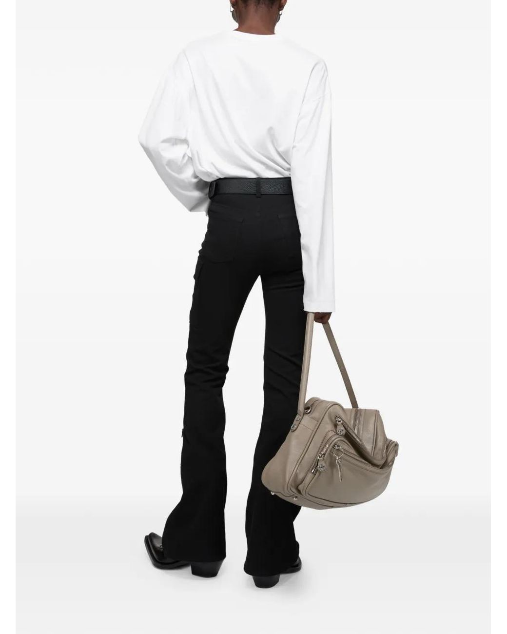 Acne White T-Shirt À Logo