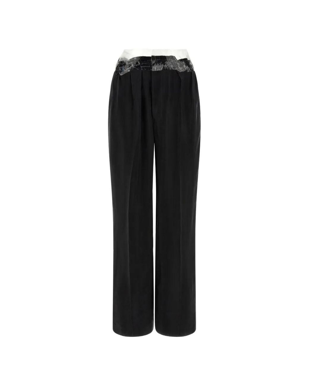Maison Margiela Black Four-Stitch Logo Trousers
