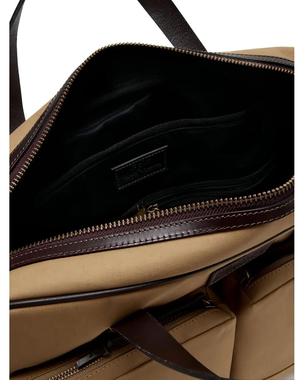 Polo Ralph Lauren Brown Leather-Trimmed Laptop Bag for men