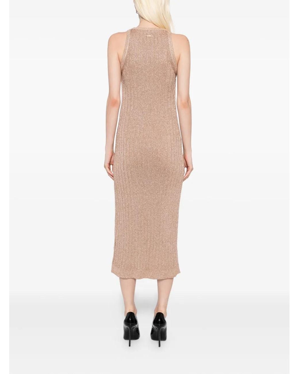 Tom Ford Natural Metallic-Threading Midi Dress