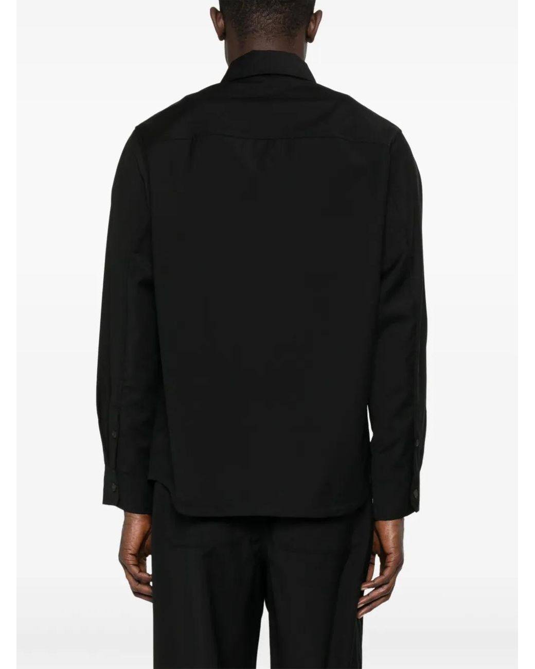 Emporio Armani Black Wool Shirt Jacket for men