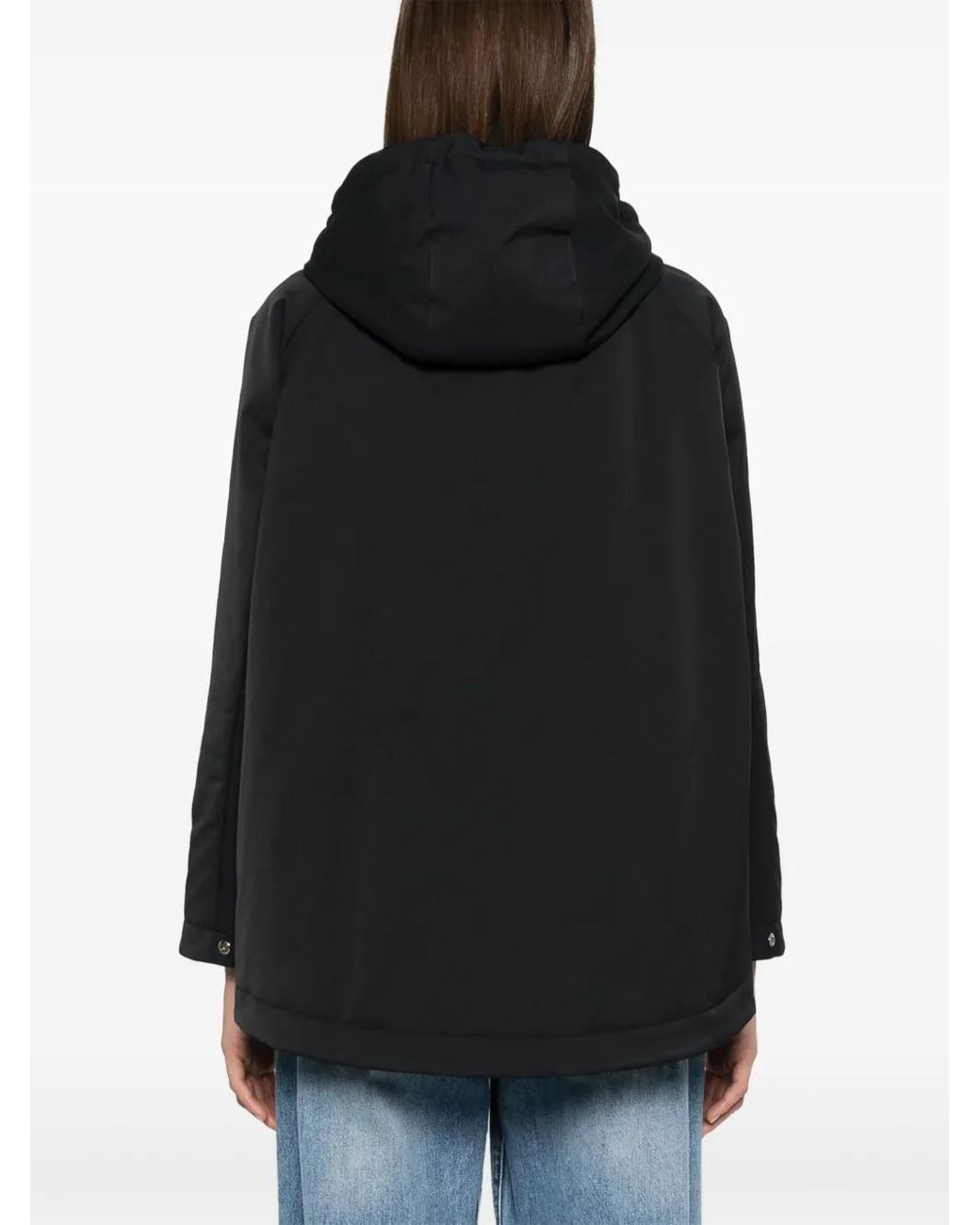 Herno Black Mini Hooded Nylon Jacket