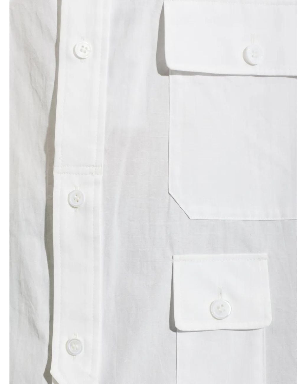 Yohji Yamamoto White Flap-Pocket Shirt for men
