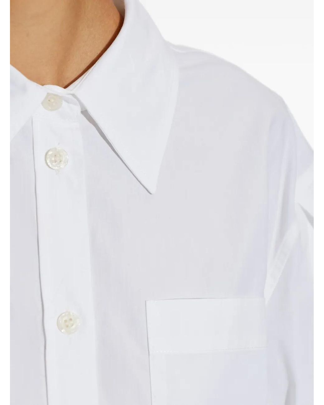 Ganni White Puff-Sleeve Shirt