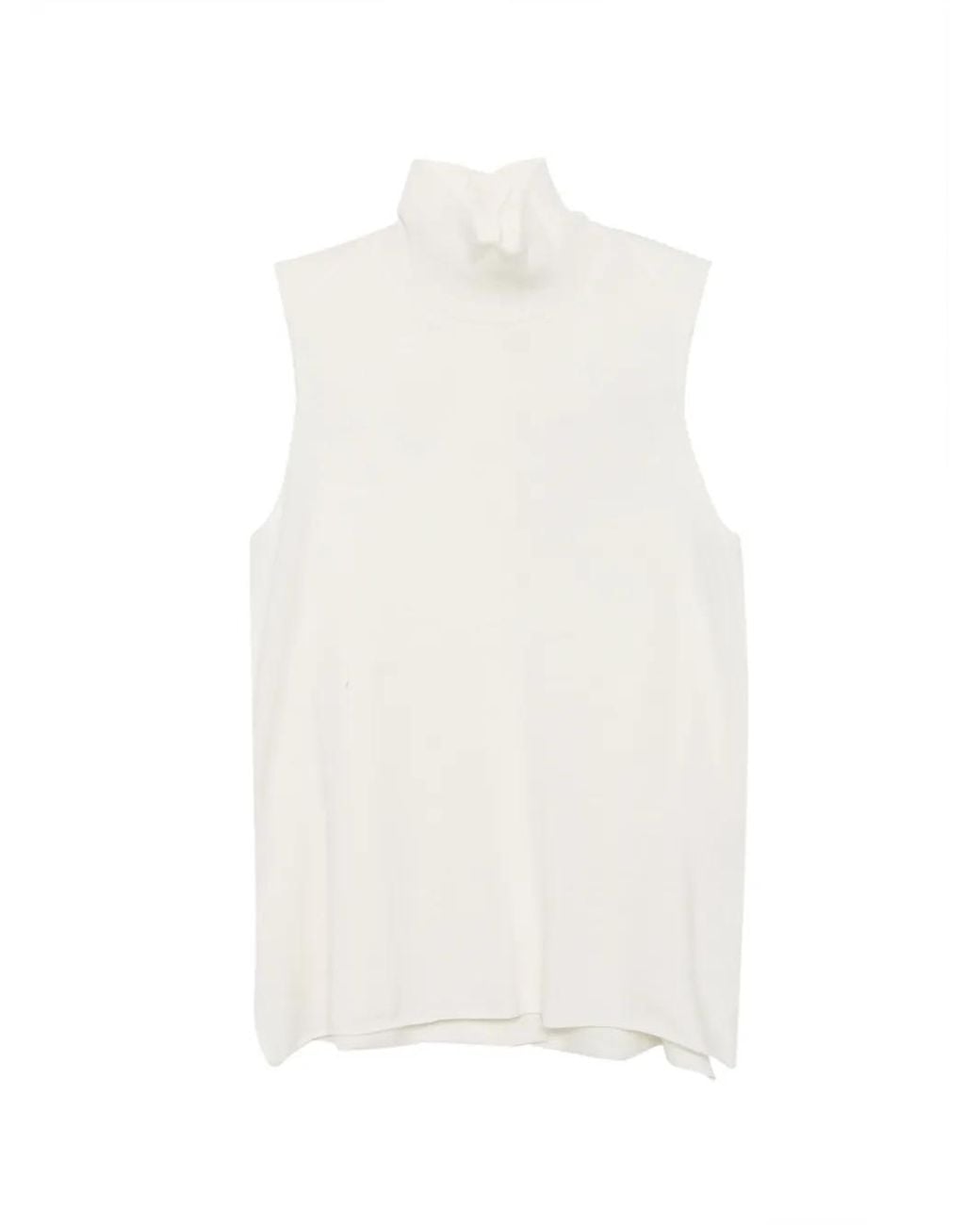 Christian Wijnants White Sleeveless Turtleneck Top