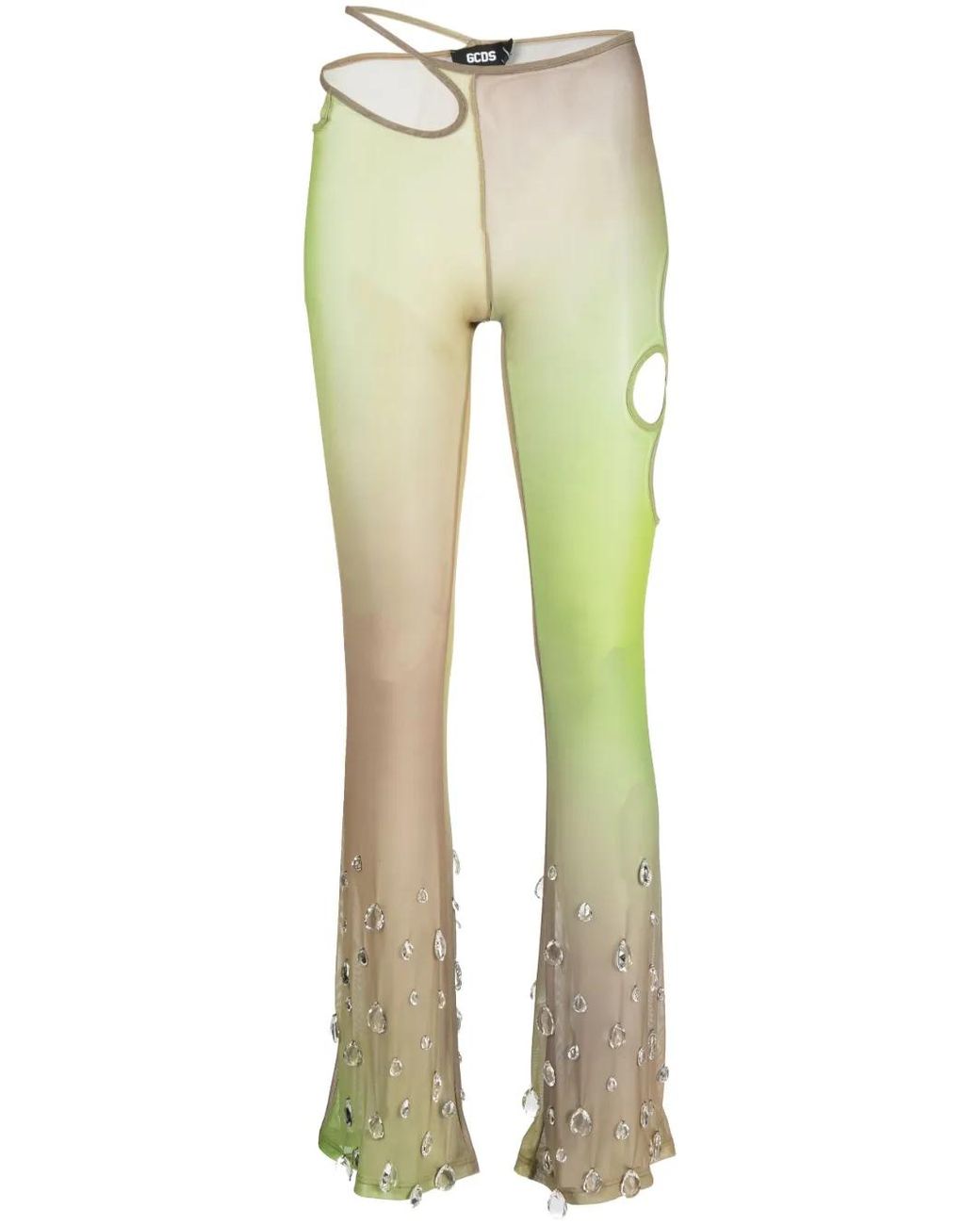 Gcds Natural Sita Crystal-Drop Tulle Trousers