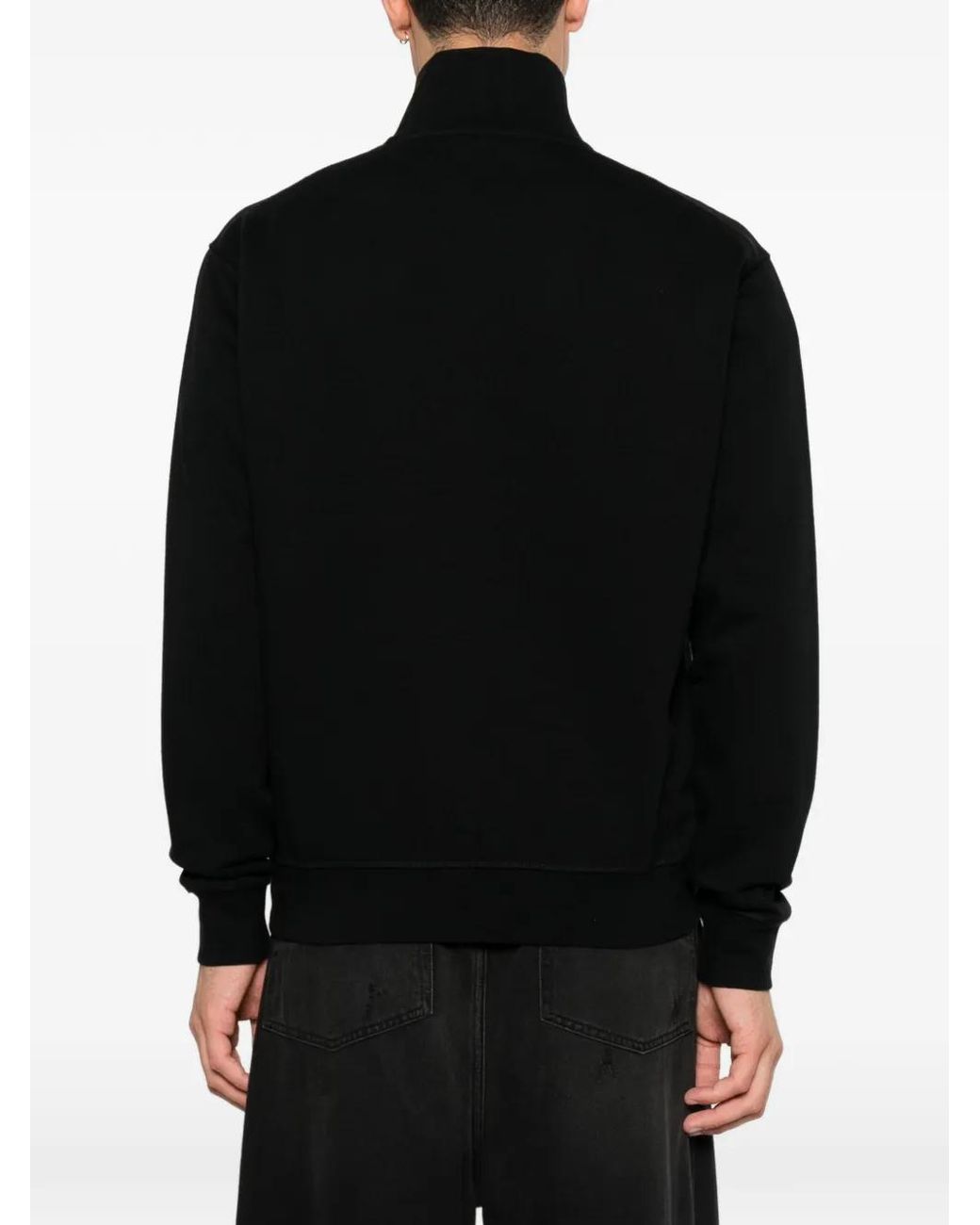 DSquared² Black Logo-Print Half-Zip Sweatshirt for men