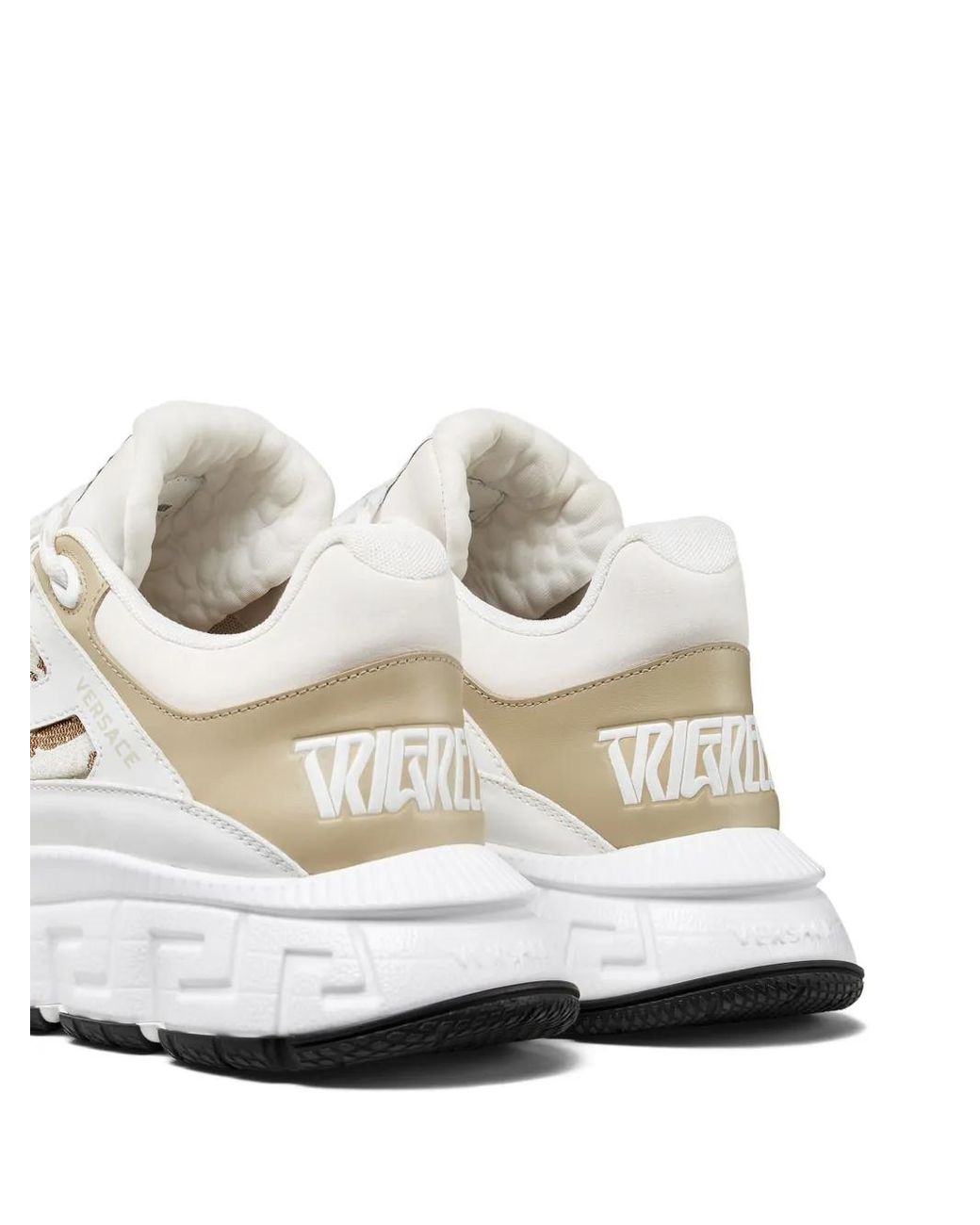 Versace White Trigreca Jacquard Leather Sneakers for men