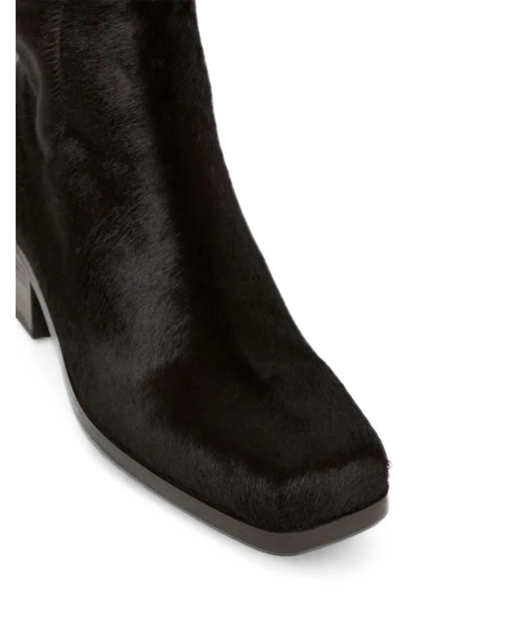 Marsèll Black Cassello Calf-Hair Ankle Boots