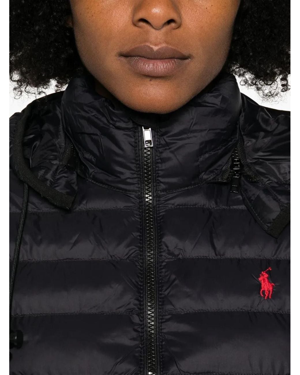 Polo Ralph Lauren Black Quilted Lightweight Jacket With Hood