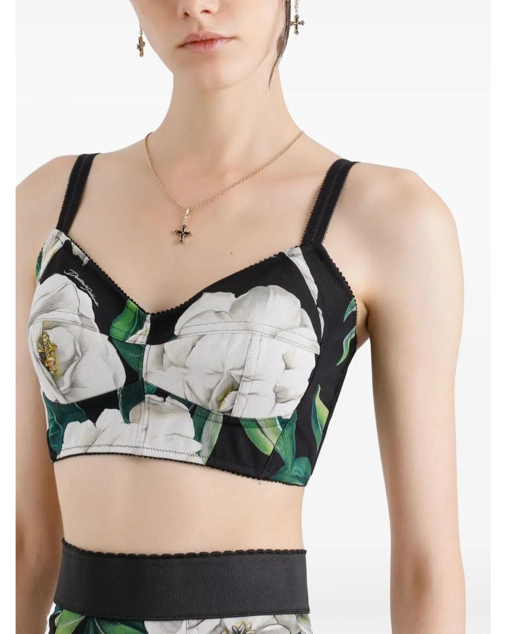 Dolce & Gabbana Gray Printed Cropped Top