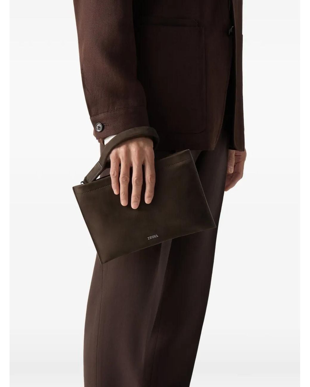 Zegna Brown Secondskin Mini Pouch for men