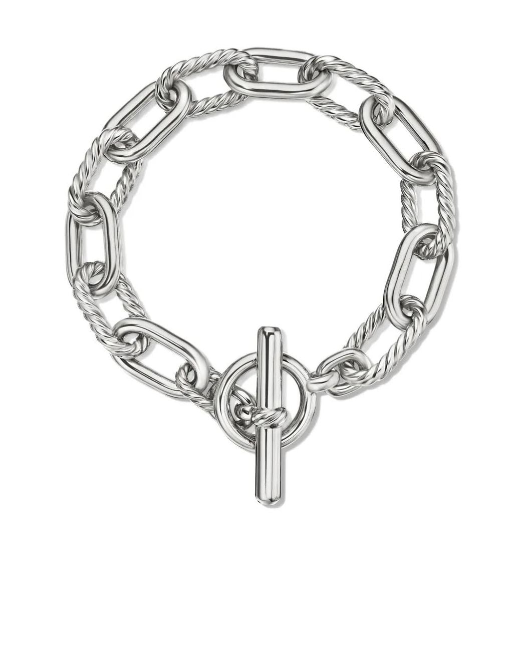 David Yurman White Sterling Dy Madison Toggle Chain Bracelet (11Mm)