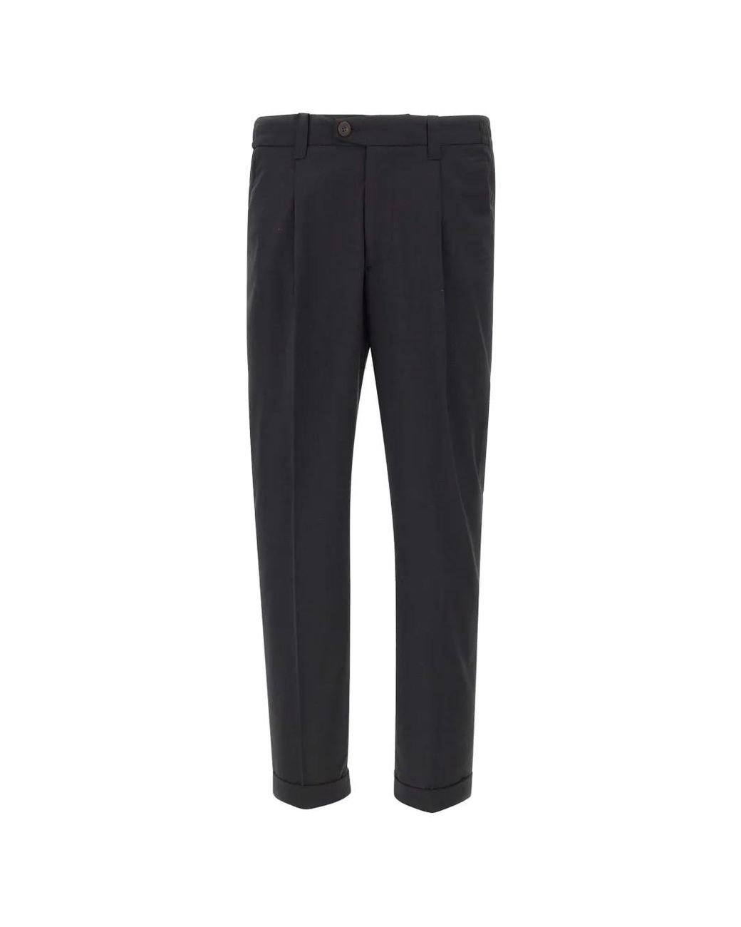 Pantaloni Con Pinces di Devore in Blue da Uomo