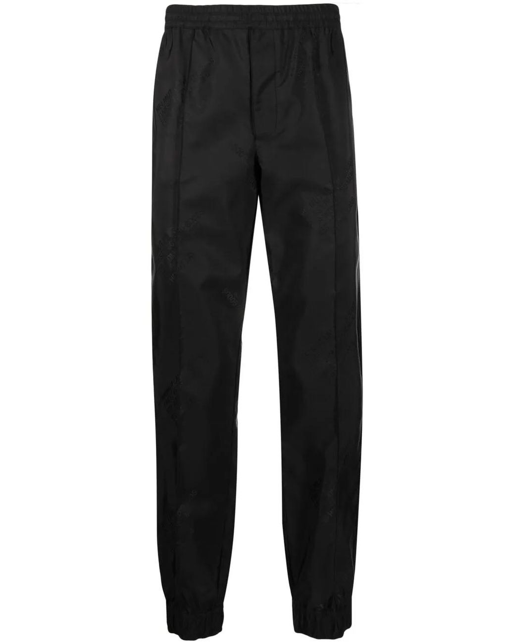 Helmut Lang Black Logo-Print Tapered Trousers for men