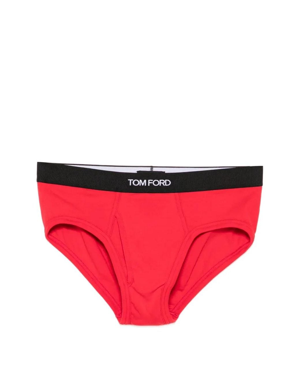 Tom Ford Red Logo-Waistband Briefs for men
