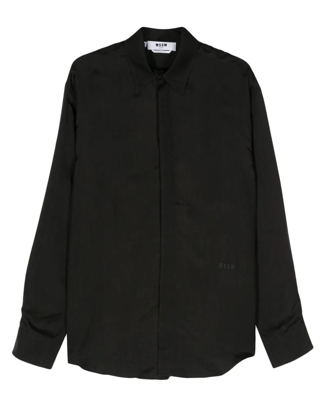 Camisa Con Cuello De Pico MSGM de hombre de color Black