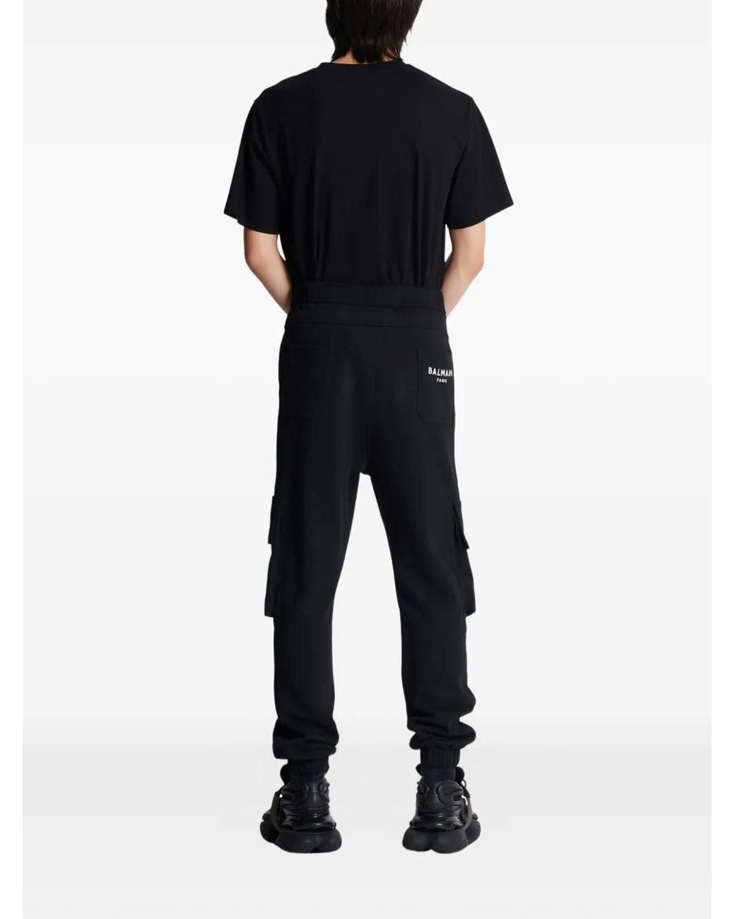 Balmain Blue Pantalon De Survêtement Cargo Vintage En Argent for men