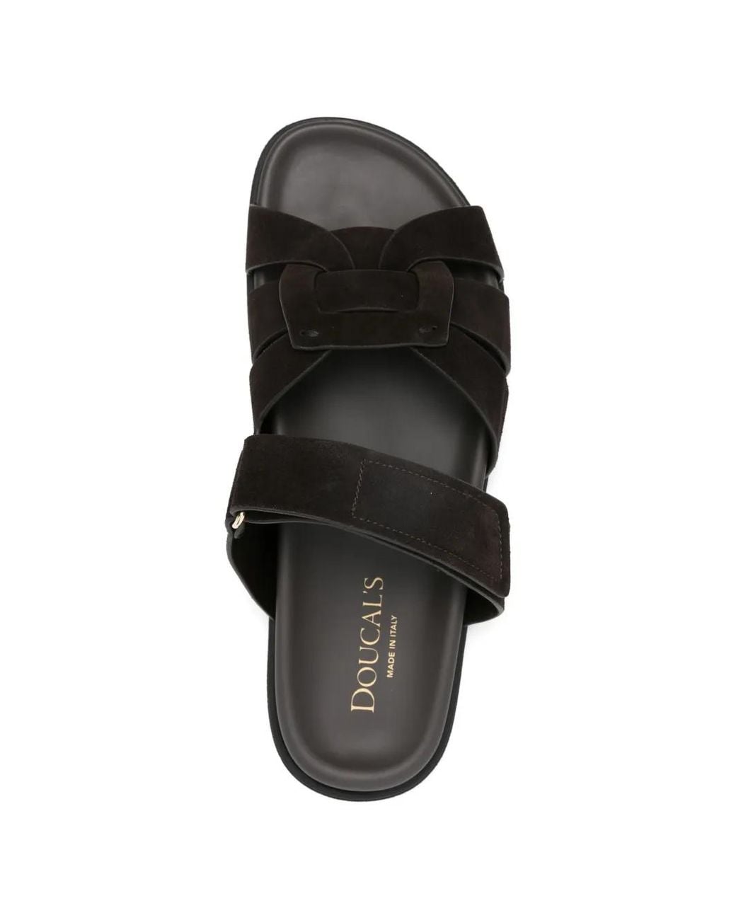 Doucal's Black Woven Suede Sandals