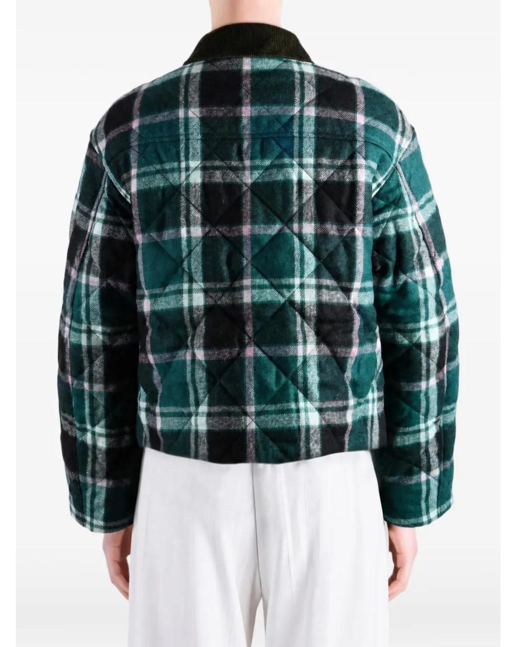 Canada Goose Green Terra Quilted Plaid-Check Jacket