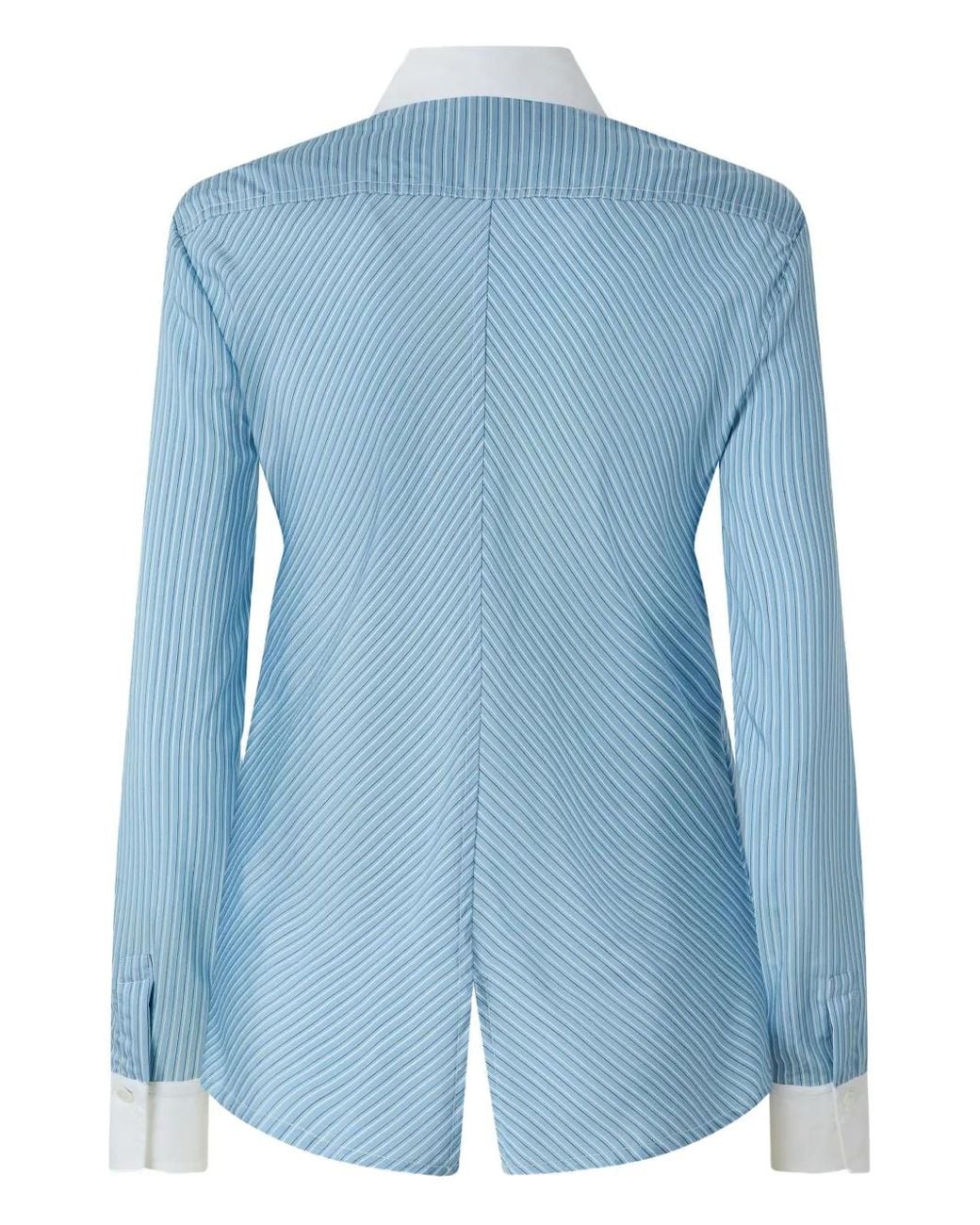 Pinko Blue Shirt With Contrasting Collar And Cuffs