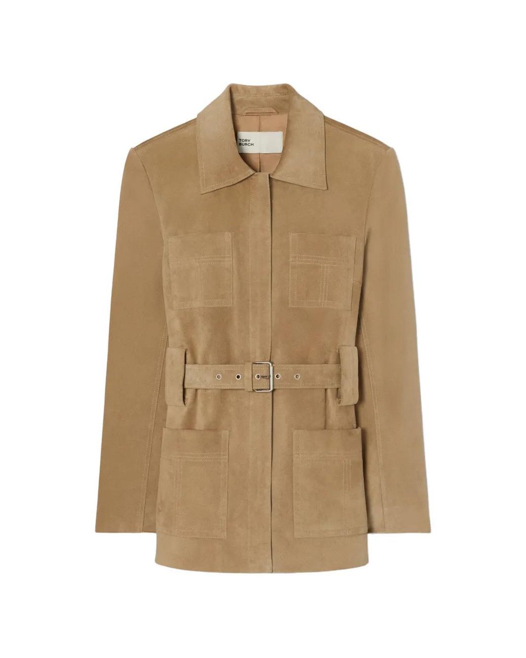 Tory Burch Natural Belted Suede Jacket
