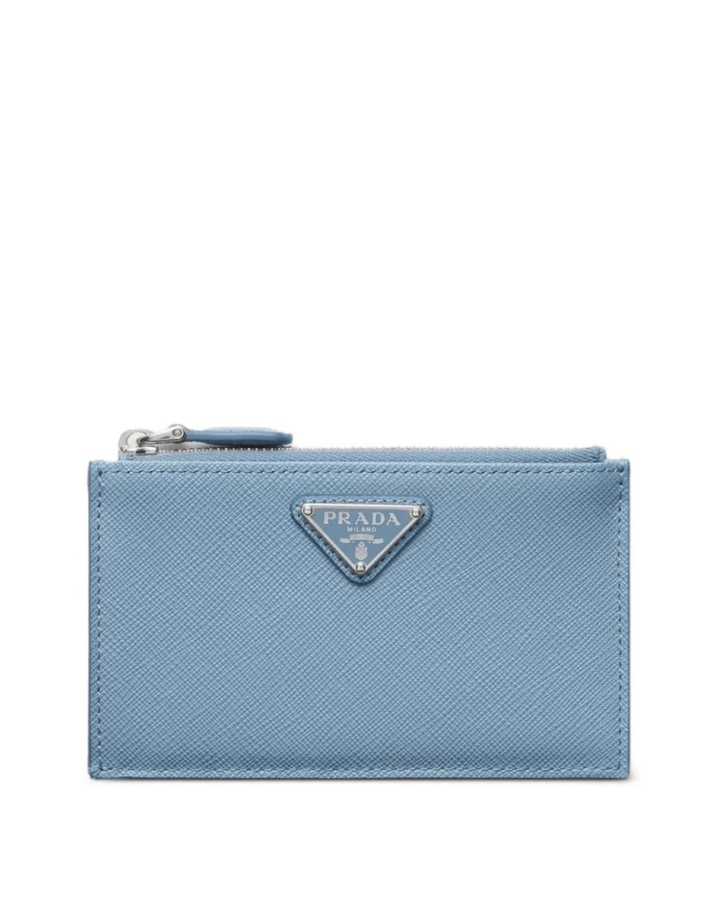 Prada Blue Textured Cardholder