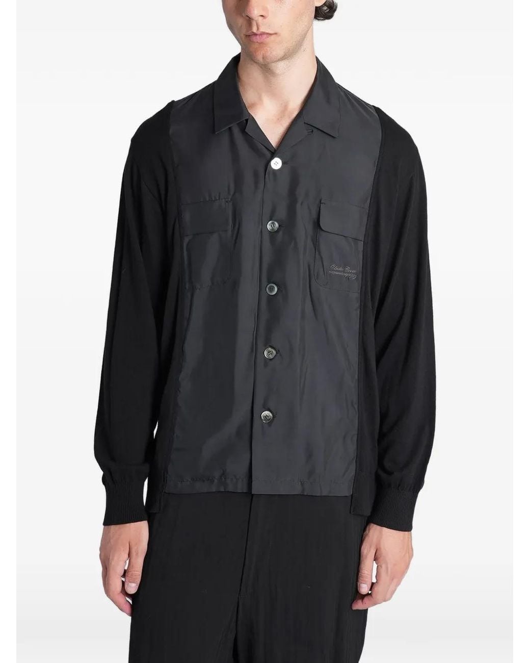 Undercover Black Chemise Boutonnée À Empiècements for men