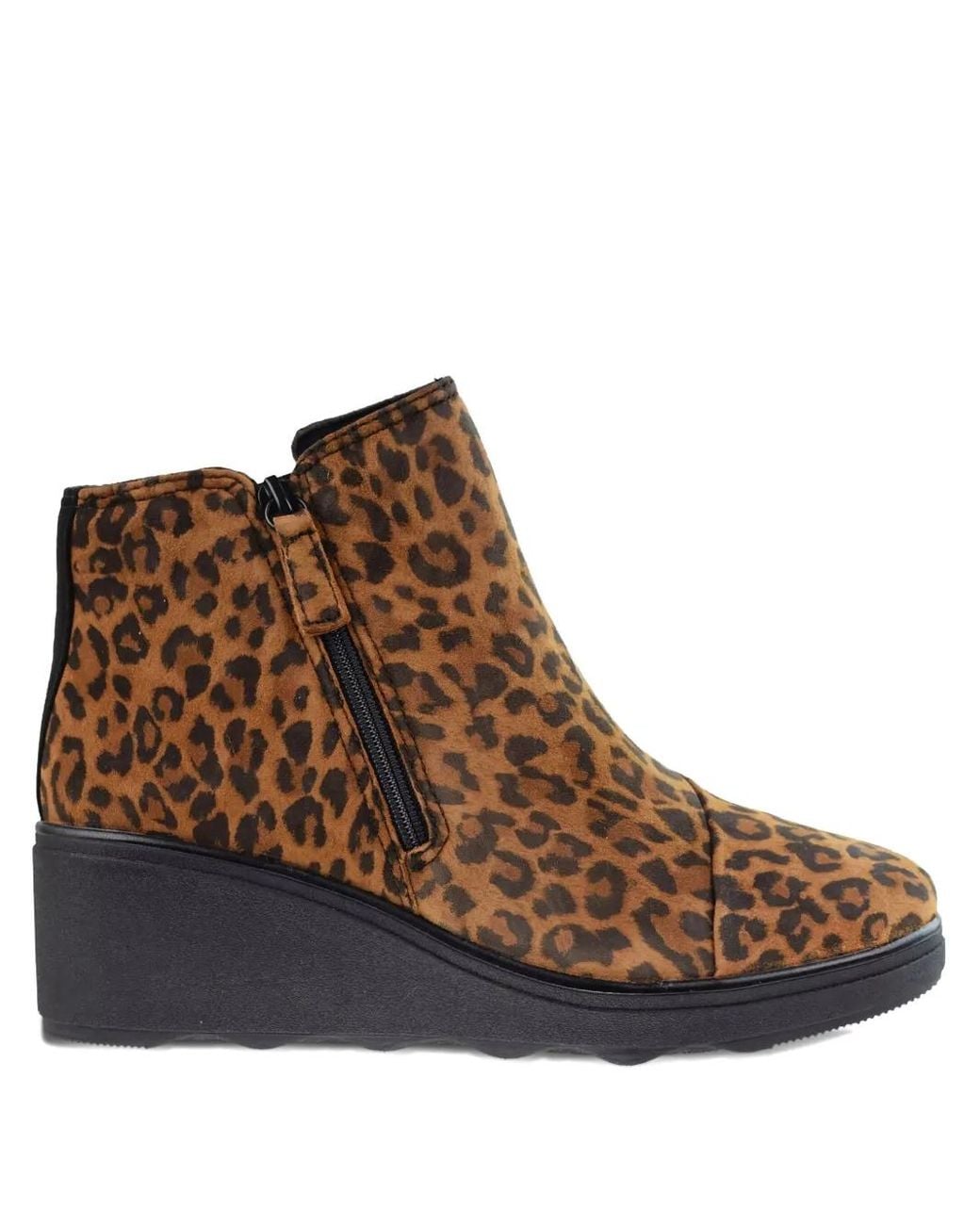 Clarks Brown Mazy Eastham Zip Leopard Print Boots