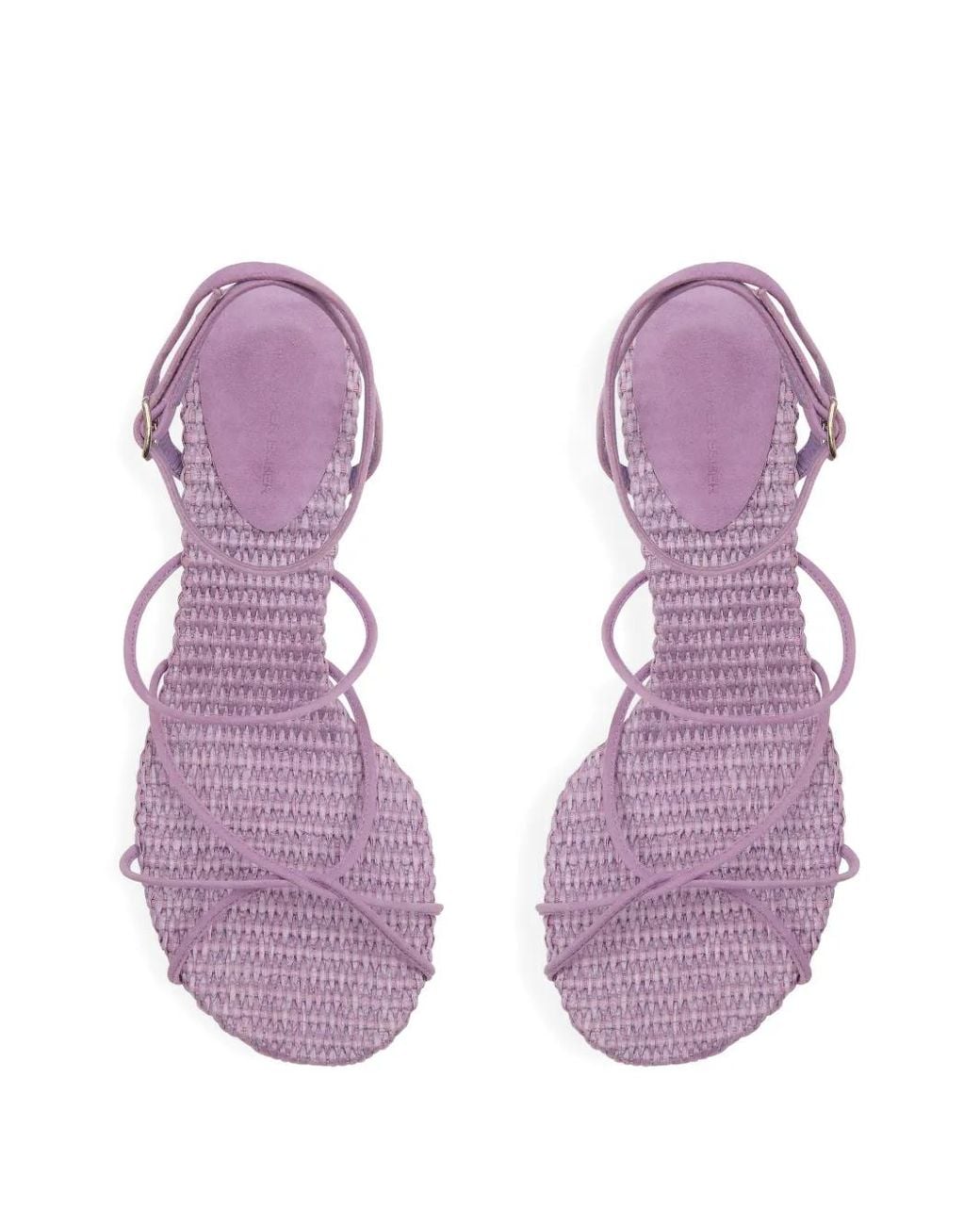 Christopher Esber Pink Blaze Raffia-Suede Sandals