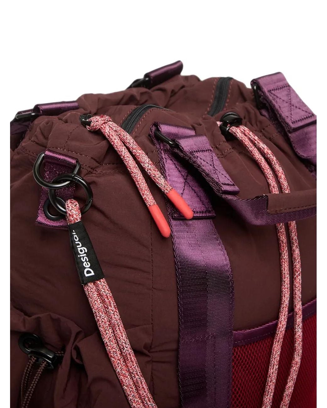 Drawstring Mesh-Panel Backpack Desigual de color Purple