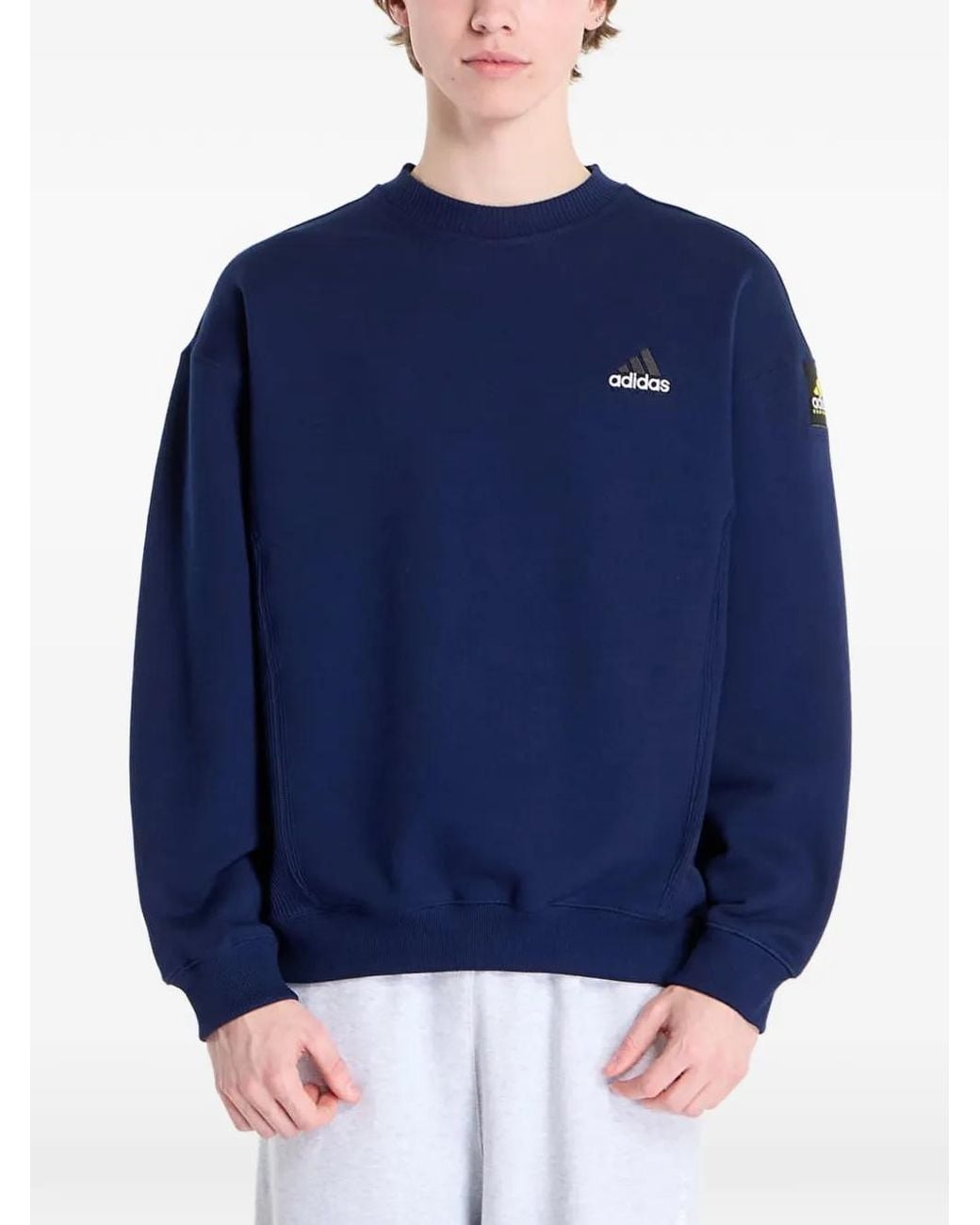 Adidas Blue Equipment Crew-Neck Sweater for men