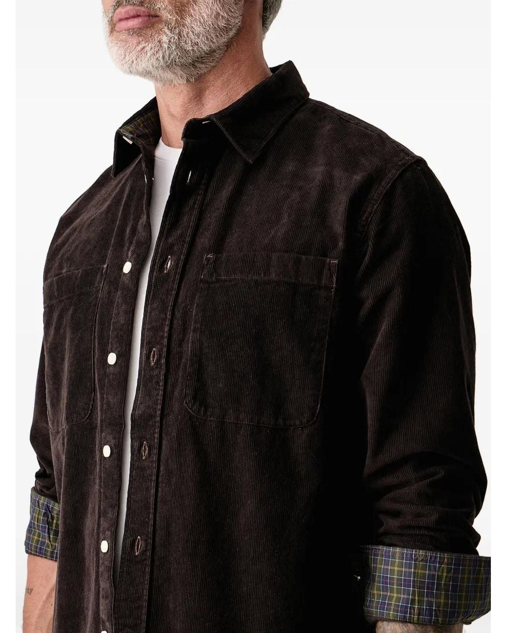 Barbour Black Cord Authentic-Fit Long-Sleeved Shirt for men