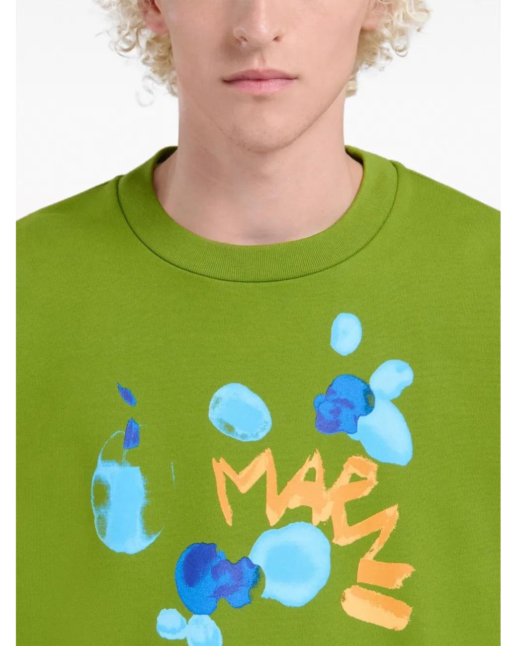 Marni Sweater Met Logoprint in het Green voor heren