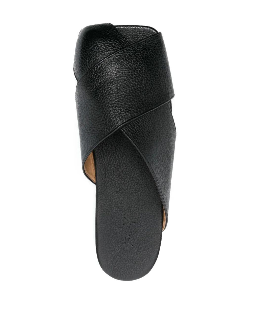 Marsèll Black Spatola Leather Mules for men