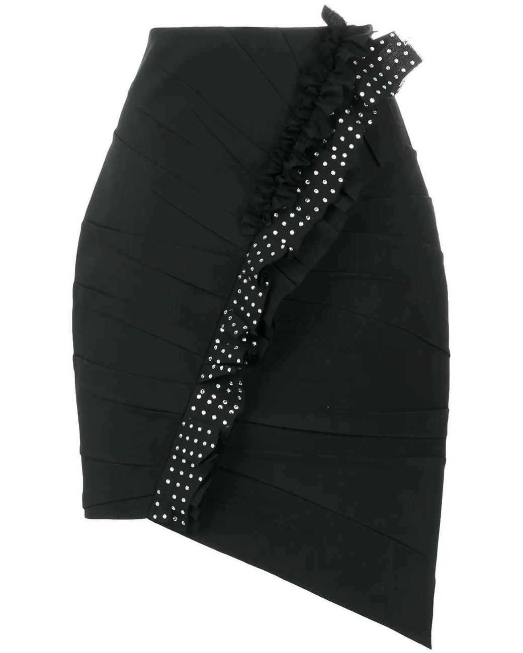 Saint Laurent Black Asymmetrical Wool Skirt
