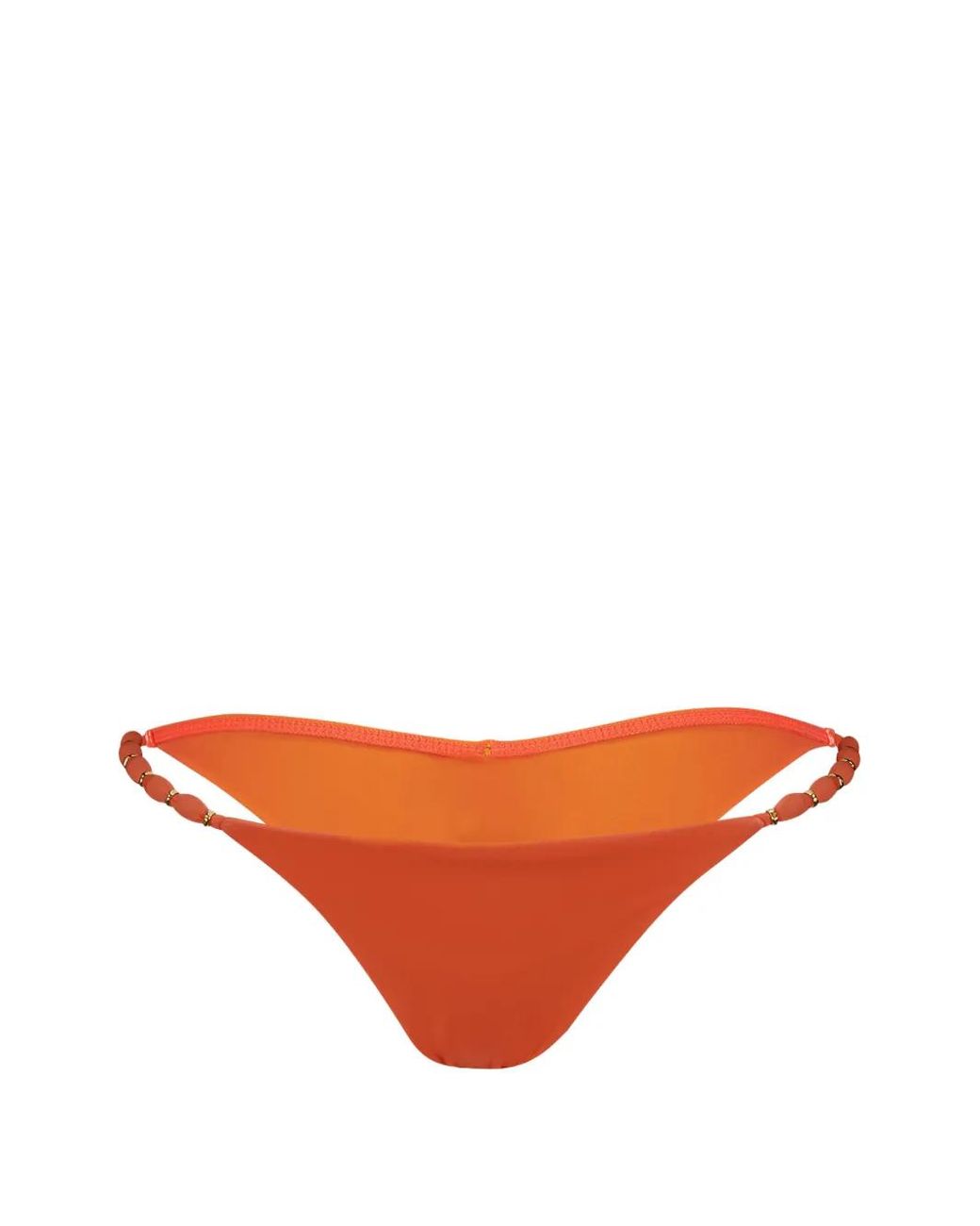 ViX Orange Bead-Embellished Bikini Bottoms