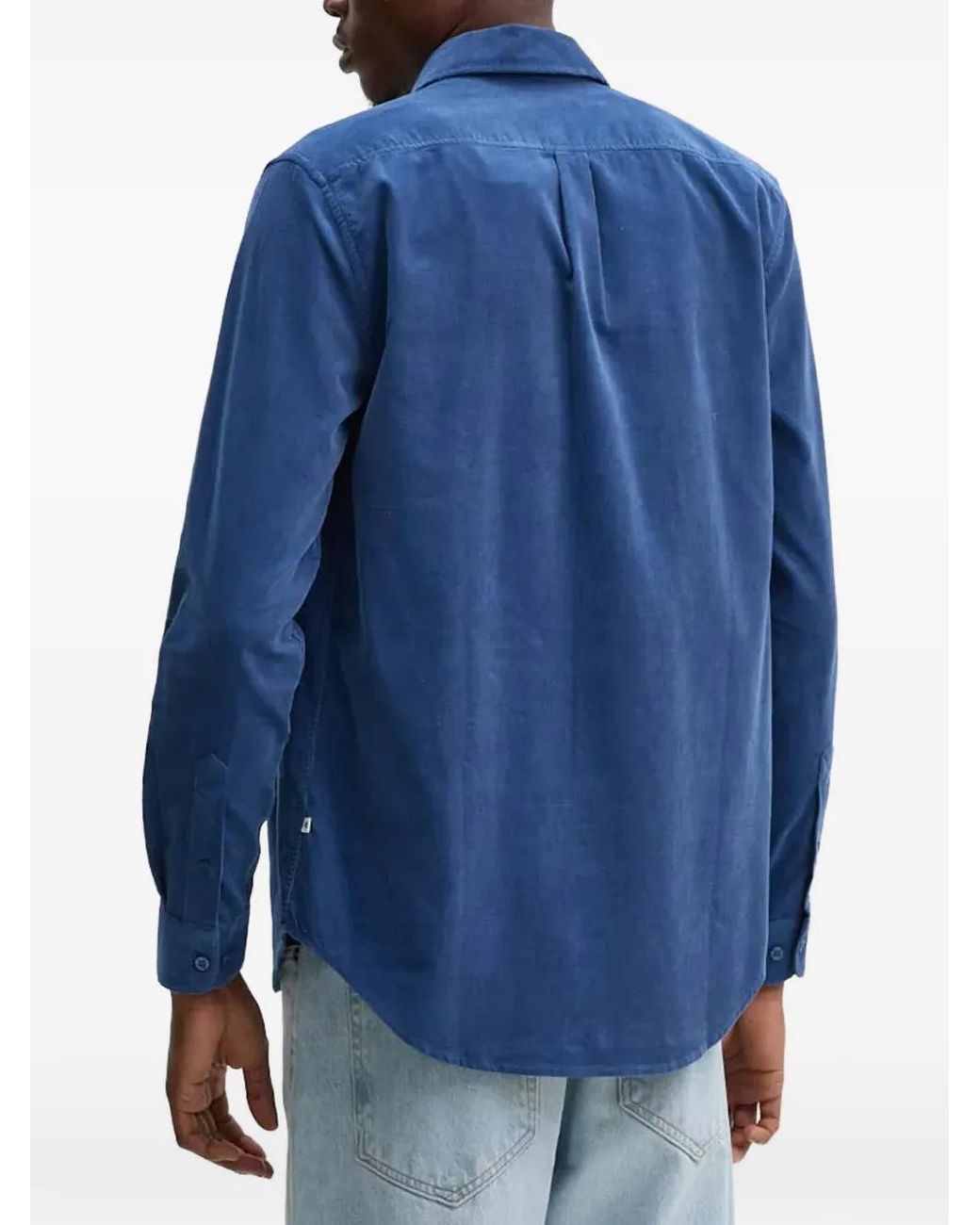 Samsøe & Samsøe Blue Saliam Corduroy Shirt for men