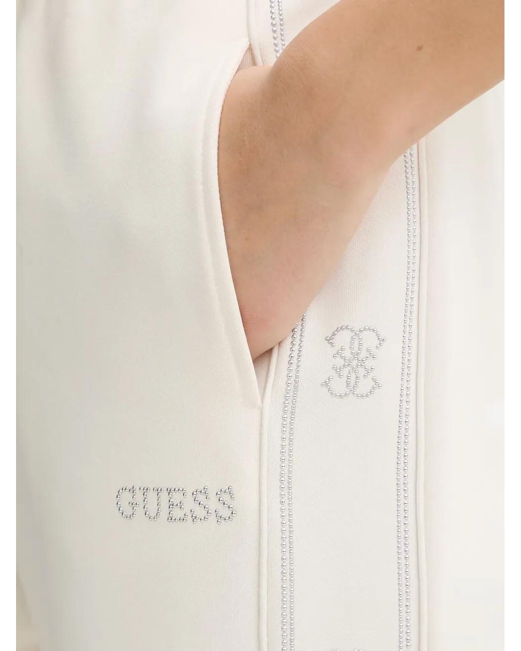 Guess White Logo Band Jogger Trousers