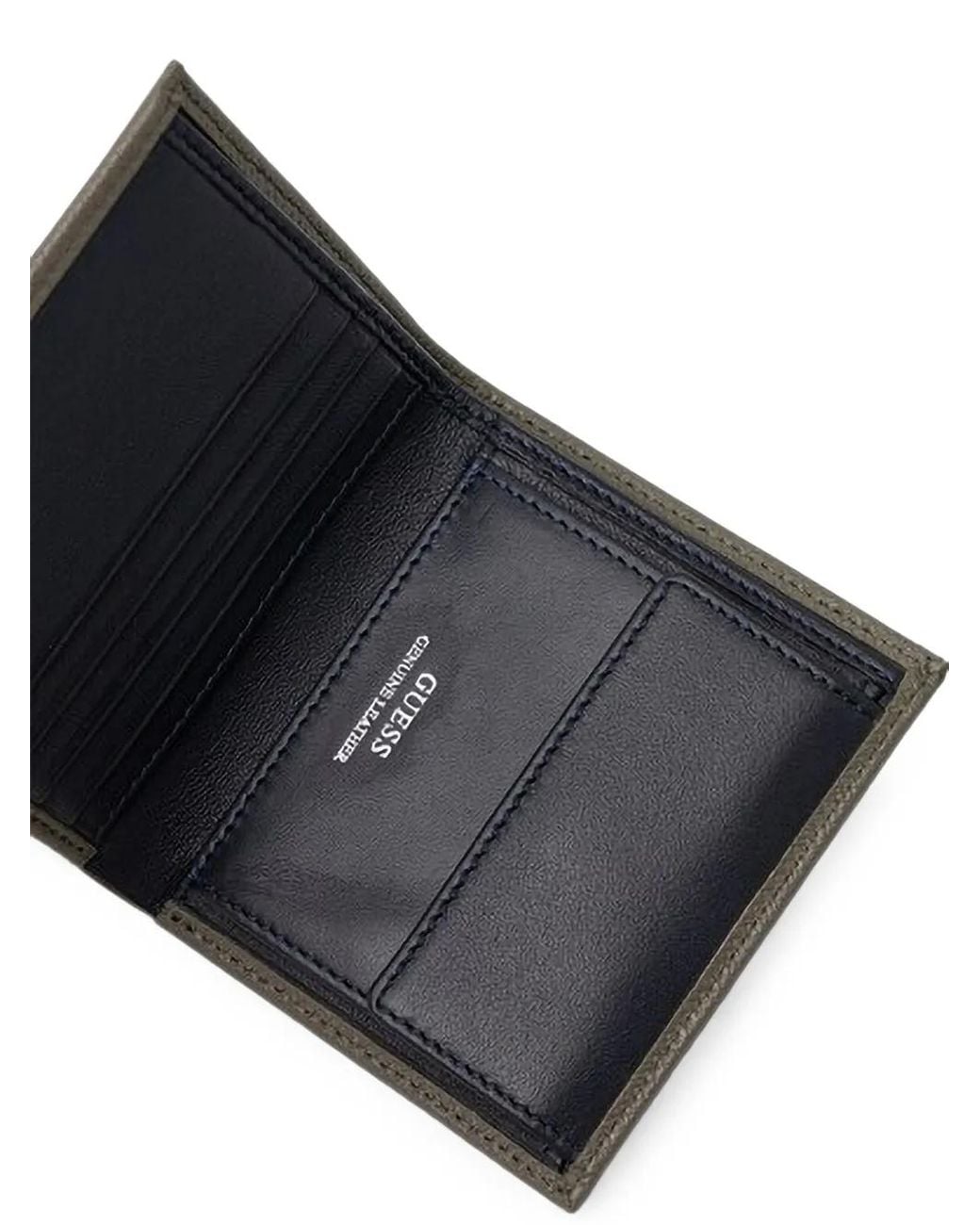 Guess Brown Milano Logo-Plaque Bifold Wallet for men