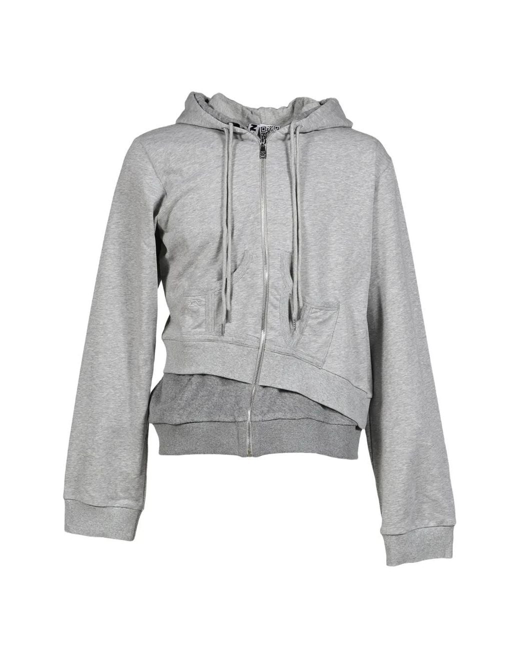 Natasha Zinko Gray Asymmetric Layered Hoodie