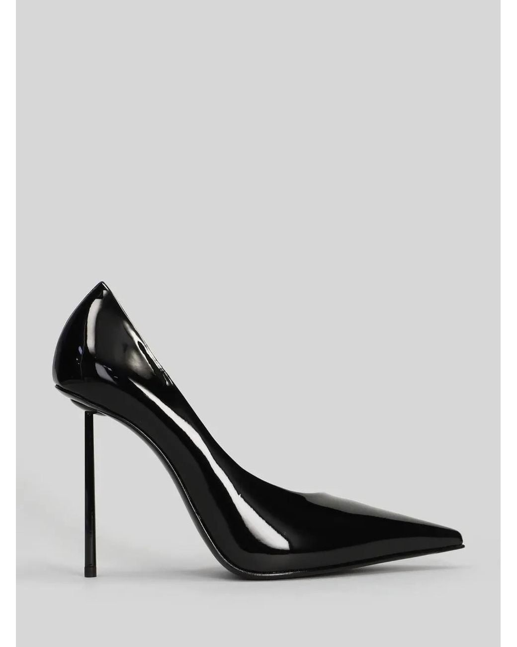 Le Silla Black Futura Patent-Finish D'Orsay Pumps