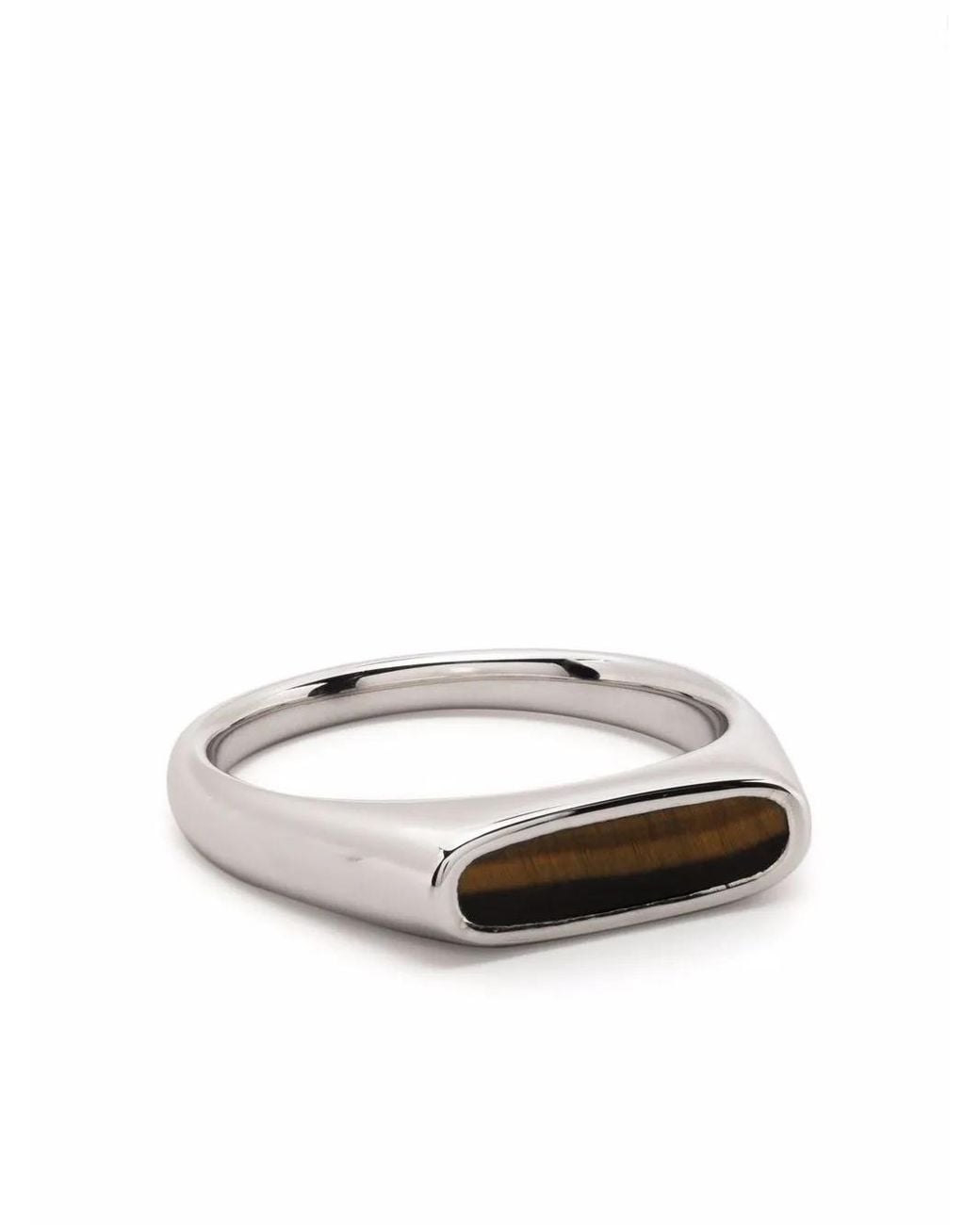 Tom Wood White Mario Ring Tiger Eye