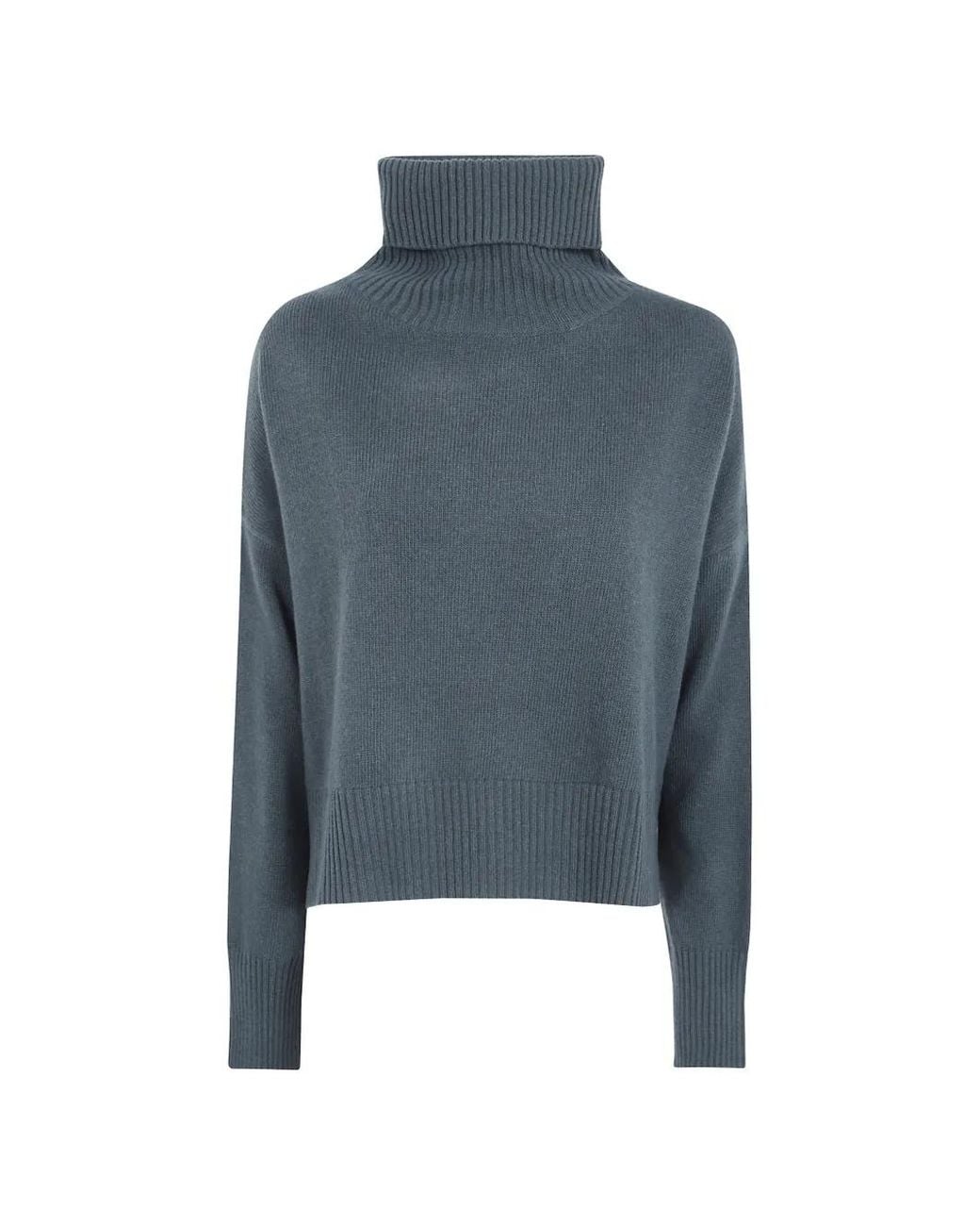 Ma'ry'ya Blue Roll-Neck Knitted Sweater