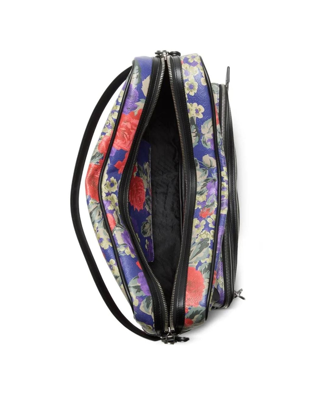 Acne Blue Camero Camera Floral Zip Shoulder Bag