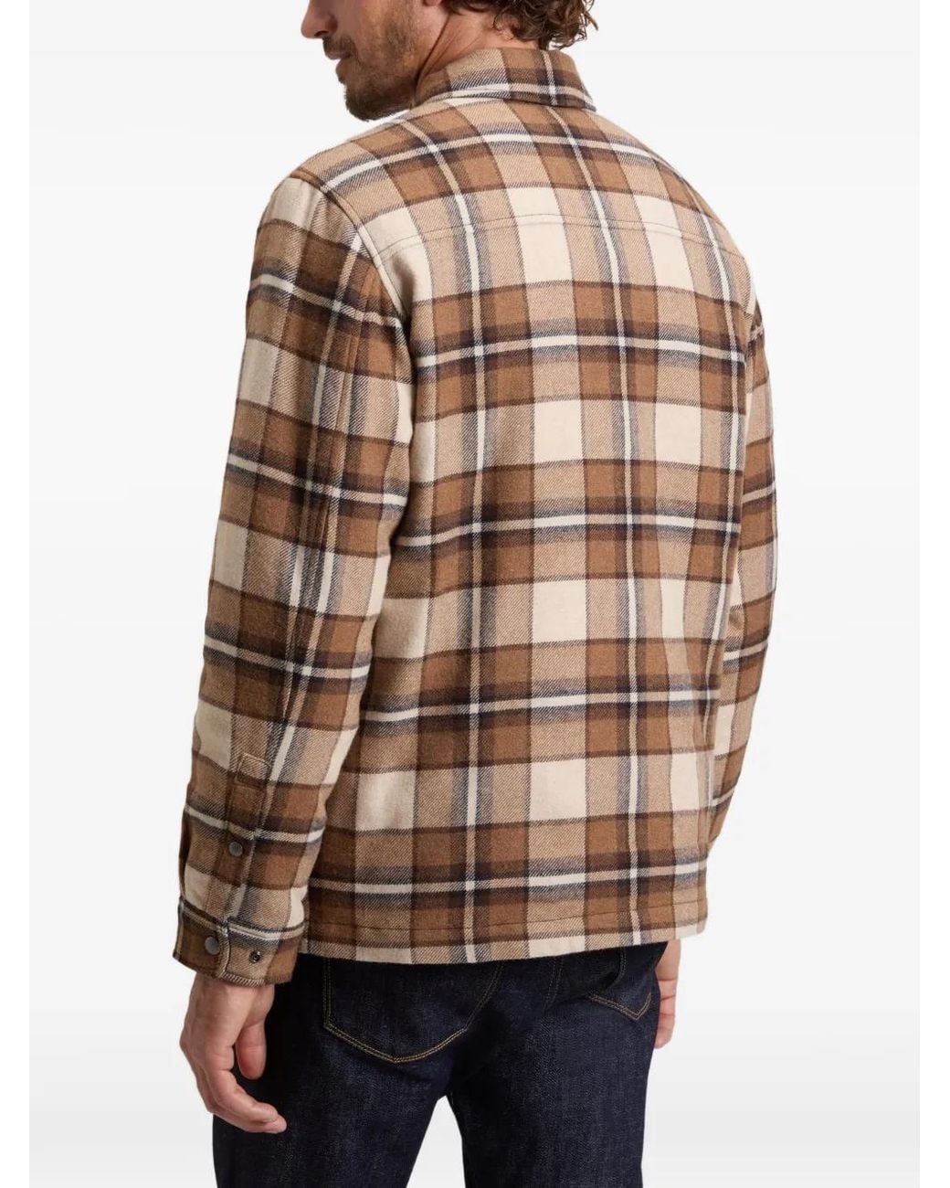 Woolrich Brown Alaskan Check-Print Shirt Jacket for men