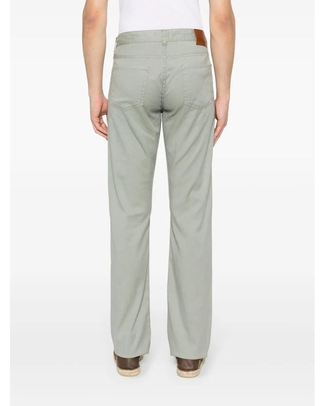 Canali Gray Relaxed-Fit Chinos for men