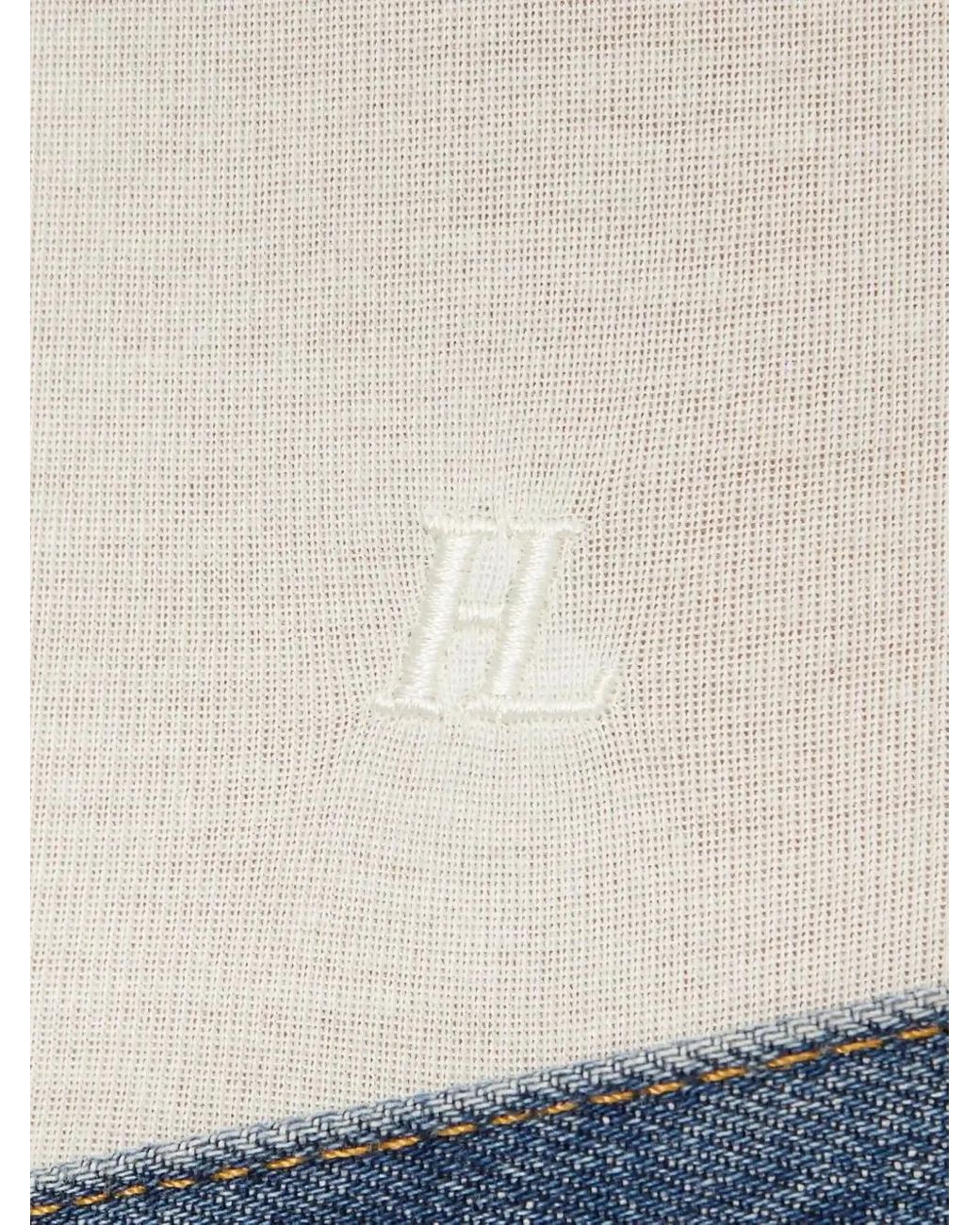 Helmut Lang White Logo Embroidered Top