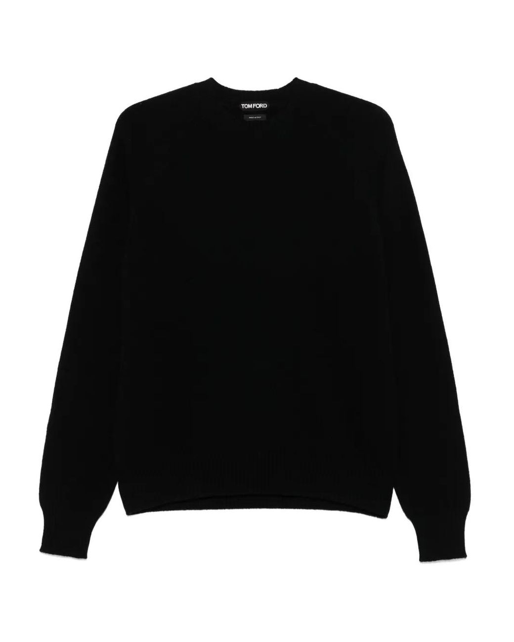 Tom Ford Black Fine Wool Crew Jumper for men