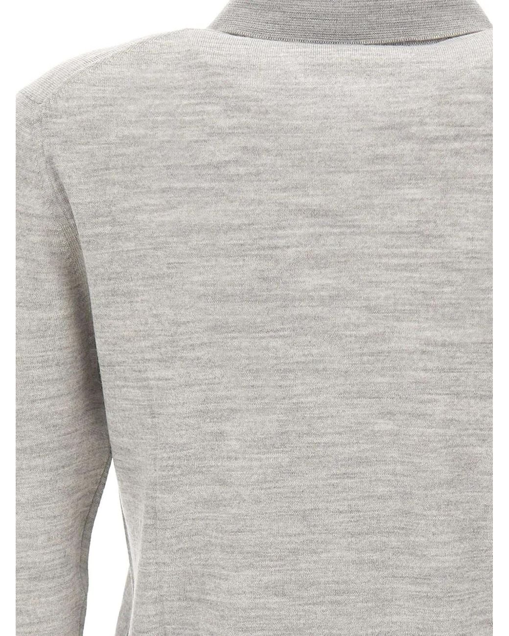 Gran Sasso Gray Button-Front Long-Sleeve Cardigan